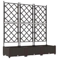 vidaXL Sodo vazonas 3 vnt. Ruda 120 x 40 x 125,5 cm PP
