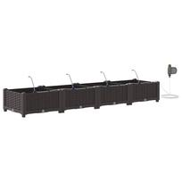 vidaXL Sodo vazonas 4 vnt. Ruda 160 x 40 x 22 cm PP