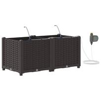 vidaXL Sodo vazonas 2 vnt. Ruda 80 x 40 x 37,5 cm PP
