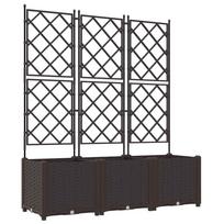 vidaXL Sodo vazonas 3 vnt. Ruda 120 x 40 x 143 cm PP