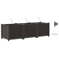 vidaXL Sodo vazonas 3 vnt. Ruda 120 x 40 x 37,5 cm PP