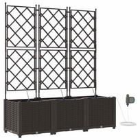 vidaXL Sodo vazonas 3 vnt. Ruda 120 x 40 x 142 cm PP