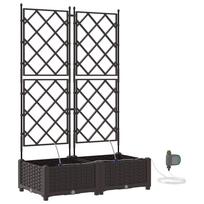vidaXL Sodo vazonas 2 vnt. Ruda 80 x 40 x 126 cm PP