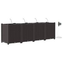 vidaXL Sodo vazonas 4 vnt. Ruda 160 x 40 x 52 cm PP