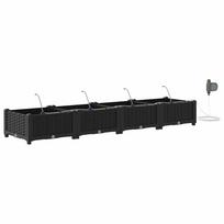vidaXL Sodo vazonas 4 vnt. Juoda 160 x 40 x 22 cm PP