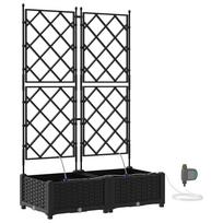 vidaXL Sodo vazonas 2 vnt. Juoda 80 x 40 x 126 cm PP