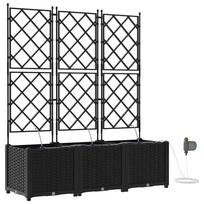 vidaXL Sodo vazonas 3 vnt. Juoda 120 x 40 x 142 cm PP