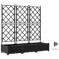 vidaXL Sodo vazonas 3 vnt. Juoda 120 x 40 x 126 cm PP