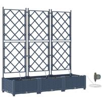 vidaXL Sodo vazonas 3 vnt. Pilka 120 x 40 x 126 cm PP