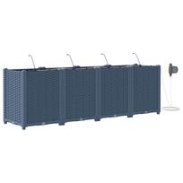 vidaXL Sodo vazonas 4 vnt. Pilka 160 x 40 x 52 cm PP