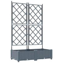 vidaXL Sodo vazonas 2 vnt. Šviesiai pilka 80 x 40 x 125,5 cm PP