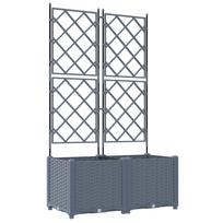 vidaXL Sodo vazonas 2 vnt. Šviesiai pilka 80 x 40 x 143 cm PP