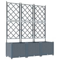 vidaXL Sodo vazonas 3 vnt. Šviesiai pilka 120 x 40 x 143 cm PP