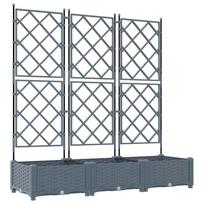 vidaXL Sodo vazonas 3 vnt. Šviesiai pilka 120 x 40 x 125,5 cm PP