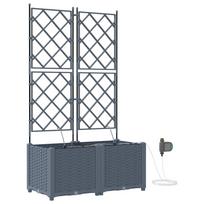 vidaXL Sodo vazonas 2 vnt. Šviesiai pilka 80 x 40 x 142 cm PP