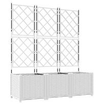 vidaXL Sodo vazonas 3 vnt. Balta 120 x 40 x 143 cm PP