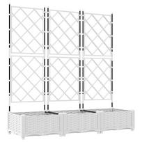 vidaXL Sodo vazonas 3 vnt. Balta 120 x 40 x 125,5 cm PP
