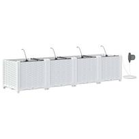 vidaXL Sodo vazonas 4 vnt. Balta 160 x 40 x 37,5 cm PP