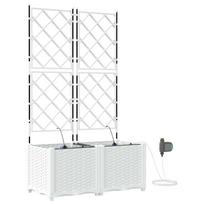 vidaXL Sodo vazonas 2 vnt. Balta 80 x 40 x 142 cm PP