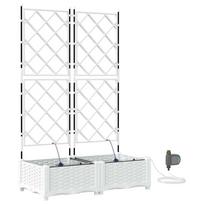 vidaXL Sodo vazonas 2 vnt. Balta 80 x 40 x 126 cm PP