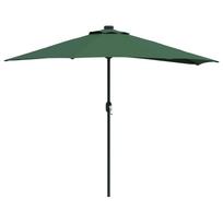 vidaXL Sodo skėtis 294 x 150 x 224 cm Poliesteris ir plienas Žalia