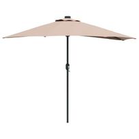 vidaXL Sodo skėtis 294 x 150 x 224 cm Poliesteris ir plienas Taupe