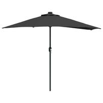 vidaXL Sodo skėtis 294 x 150 x 224 cm Poliesteris ir plienas Juoda
