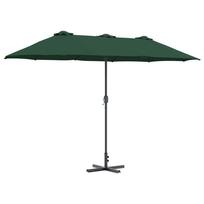 vidaXL Sodo skėtis 370 x 197 x 239 cm Poliesteris ir aliuminis Žalia