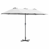 vidaXL Sodo skėtis 370 x 197 x 239 cm Poliesteris ir aliuminis Smėlio