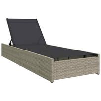 vidaXL Saulės gultas Smėlio 200.5 x 70 x 75 cm poliratanas
