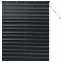 vidaXL Venecijos žaliuzės Juoda 175 x 140 cm 25 mm Aliuminis