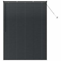 vidaXL Venecijos žaliuzės Juoda 175 x 125 cm 25 mm Aliuminis