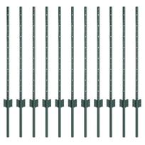 vidaXL Įmontuotas tvoros stulpas 11 vnt. Žalia 120 cm