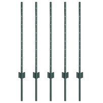 vidaXL Įmontuotas tvoros stulpas 5 vnt. Žalia 120 cm