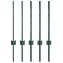 vidaXL Įmontuotas tvoros stulpas 5 vnt. Žalia 100 cm