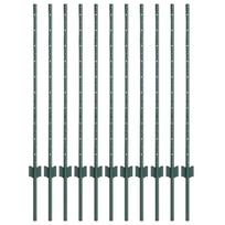 vidaXL Įmontuotas tvoros stulpas 11 vnt. Žalia 140 cm