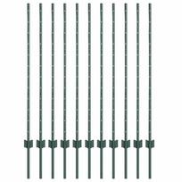 vidaXL Įmontuotas tvoros stulpas 11 vnt. Žalia 160 cm