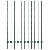 vidaXL Įmontuotas tvoros stulpas 11 vnt. Žalia 200 cm
