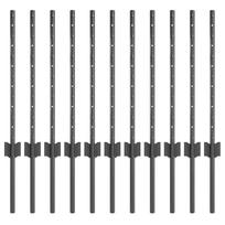 vidaXL Įmontuotas tvoros stulpas 11 vnt. Pilka 100 cm