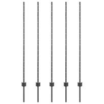 vidaXL Įmontuotas tvoros stulpas 5 vnt. Pilka 180 cm