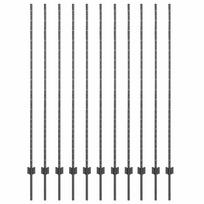 vidaXL Įmontuotas tvoros stulpas 11 vnt. Pilka 200 cm