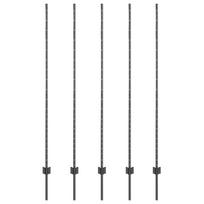vidaXL Įmontuotas tvoros stulpas 5 vnt. Pilka 200 cm