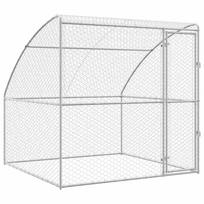 vidaXL Šunų narvas Sidabrinė 2 x 2 x 2 m Galvanizuotas plienas