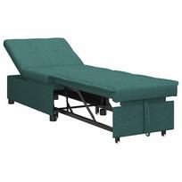 vidaXL Ištraukiama sofa-lova Tamsiai žalia 194 x 50 x 82 cm audinys