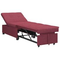 vidaXL Ištraukiama sofa-lova Vyno raudona 194 x 50 x 82 cm audinys