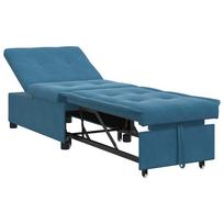 vidaXL Sofa lova Mėlyna 194 x 67 x 82 cm Aksomas