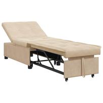 vidaXL Ištraukiama sofa-lova Kreminė 194 x 67 x 82 cm Mikropluoštas