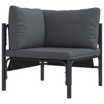 vidaXL Lauko Baldai su pagalve Antracitas 80 x 80 x 71 cm Plienas
