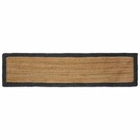 vidaXL Kilimas Tamsiai pilka ir natūrali 60 x 300 cm Džiutas