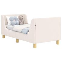 vidaXL Vaikiška Lovo Rėmas su Galvūgaliu Kreminė 70 x 140 cm Bouclé